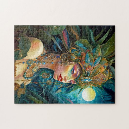 Tropical Lady Fantasy Kunst Legpuzzel (Horizontaal)