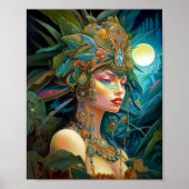 Tropical Lady Fantasy Kunst Poster (Voorkant)