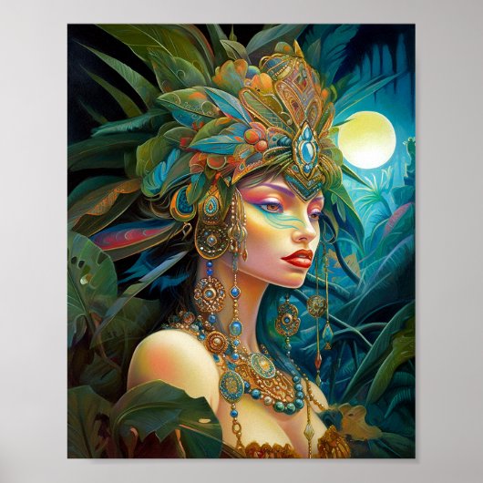 Tropical Lady Fantasy Kunst Poster (Voorkant)