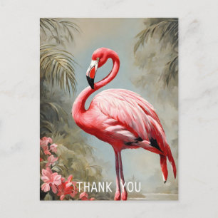 Tropical Lake Side Roze Flamingo  Briefkaart