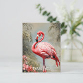 Tropical Lake Side Roze Flamingo  Briefkaart (Staand voorkant)