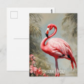 Tropical Lake Side Roze Flamingo  Briefkaart (Voorkant / Achterkant)