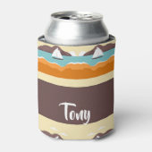 Tropical landscape with yacht pattern blikjeskoeler (Blikje Voorkant)