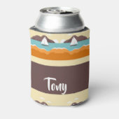 Tropical landscape with yacht pattern blikjeskoeler (Blikje Achterkant)