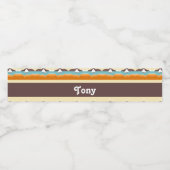 Tropical landscape with yacht pattern waterfles etiket (Enkel label)