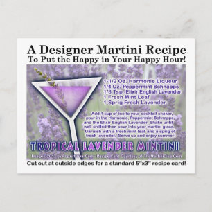 Tropical Lavender Mint Martini Briefkaart