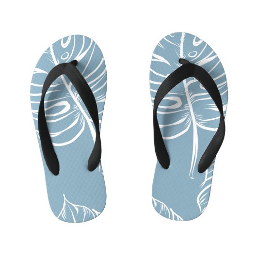 Tropical Leaf Abstract: naadloos groen. Kinder Teenslippers (Voetbed)