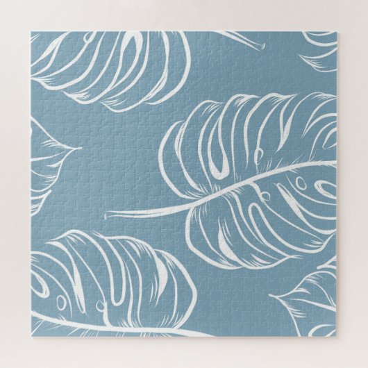 Tropical Leaf Abstract: naadloos groen. Legpuzzel (Horizontaal)