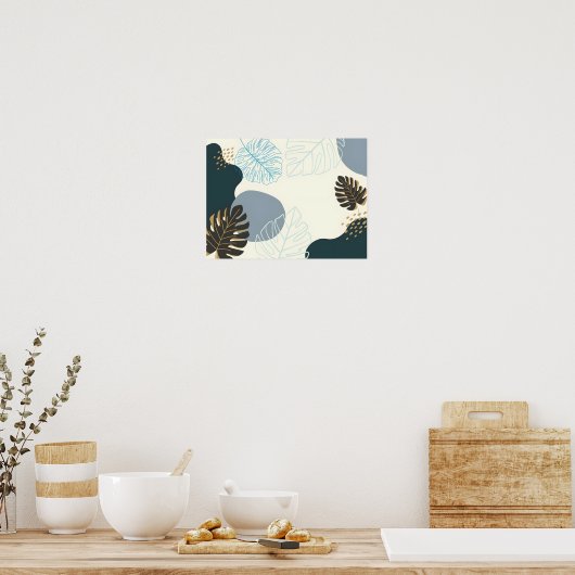 Tropical Leaf Abstracte kunst Poster (Keuken)