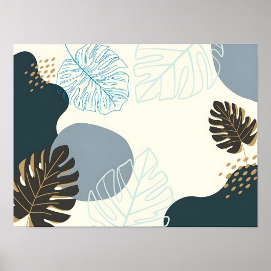 Tropical Leaf Abstracte kunst Poster (Voorkant)