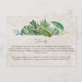 Tropical Leaf Aged Paper Beach Destination Wedding Informatiekaartje (Voorkant)