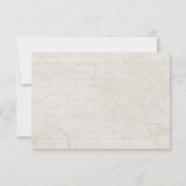 Tropical Leaf Aged Paper Beach Destination Wedding RSVP Kaartje (Achterkant)