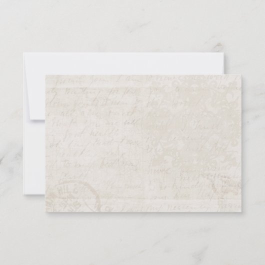 Tropical Leaf Aged Paper Beach Destination Wedding RSVP Kaartje (Achterkant)