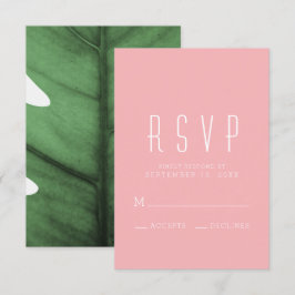 Tropical Leaf Art Deco geïnspireerde RSVP-kaart RSVP Kaartje