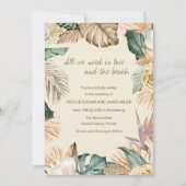 Tropical Leaf Beach bruiloft uitnodiging (Voorkant)