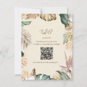 Tropical Leaf Beach RSVP-kaart met QR-code RSVP Kaartje (Voorkant)
