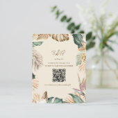 Tropical Leaf Beach RSVP-kaart met QR-code RSVP Kaartje (Staand voorkant)