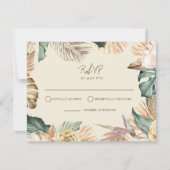 Tropical Leaf Beach RSVP-kaart RSVP Kaartje (Voorkant)