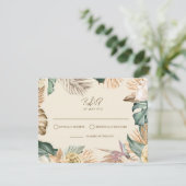 Tropical Leaf Beach RSVP-kaart RSVP Kaartje (Staand voorkant)