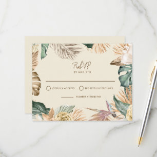 Tropical Leaf Beach RSVP-kaart RSVP Kaartje
