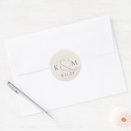 Tropical Leaf Boho Bruiloft Dank u Ronde Sticker