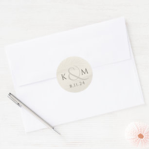 Tropical Leaf Boho Bruiloft Dank u Ronde Sticker