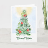 Tropical Leaf Christmas Tree Wenskaart Kaart (Voorkant)