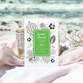 Tropical Leaf Exotic Beach Destination Wedding Kaart
