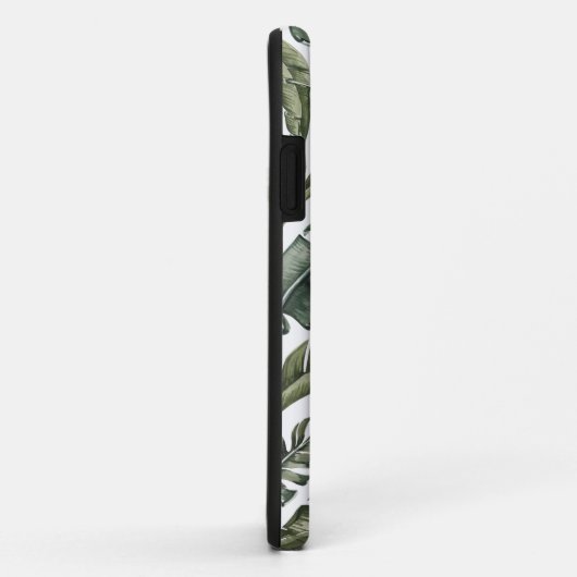 Tropical leaf gepersonaliseerde naam en initiaal Case-Mate iPhone case (Achterkant/rechts)