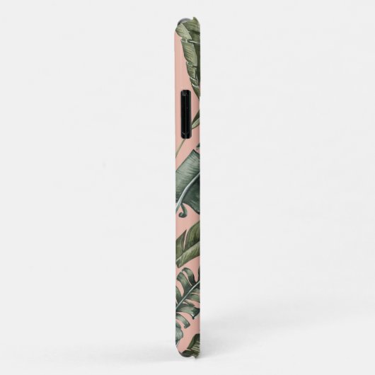 Tropical leaf gepersonaliseerde naam en initiaal Case-Mate iPhone case (Achterkant/rechts)