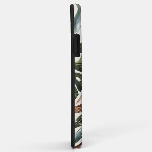 Tropical leaf gepersonaliseerde naam en initiaal Case-Mate iPhone case (Achterkant/rechts)