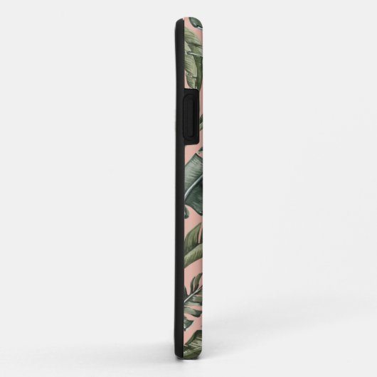 Tropical leaf gepersonaliseerde naam en initiaal Case-Mate iPhone case (Achterkant/rechts)