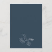 Tropical Leaf Minimal Wedding Receptie Kaart (Achterkant)