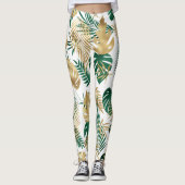 Tropical Leaf Pattern Leggings (Voorkant)