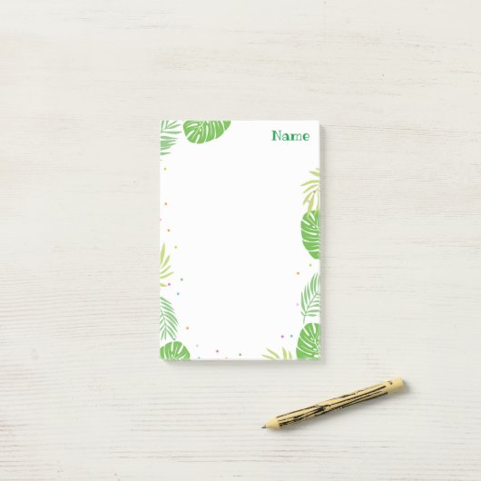Tropical Leaf Post Het Noteert Stationery Post-it® Notes (Op bureau)