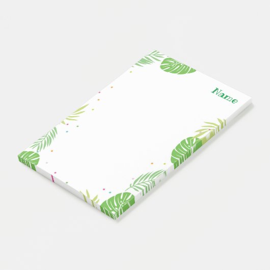 Tropical Leaf Post Het Noteert Stationery Post-it® Notes (Schuin)