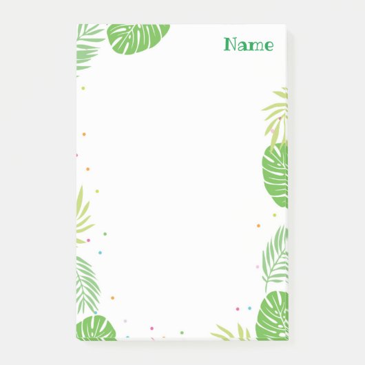 Tropical Leaf Post Het Noteert Stationery Post-it® Notes (Voorkant)
