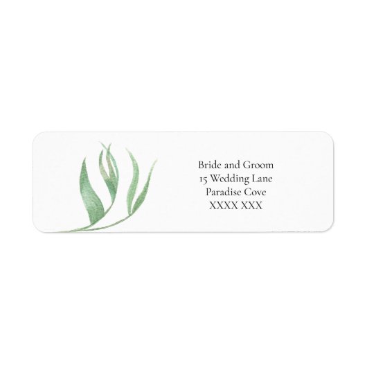 Tropical Leaf Return Address Label (Voorkant)