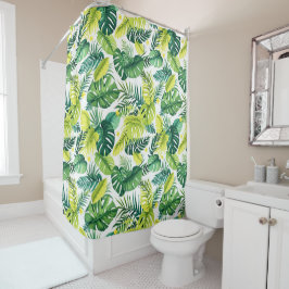 Tropical Leaf Story – Monstera & Banana Leaf Douchegordijn