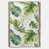 Tropical Leaf Throw Blanket Deken (Voorkant Verticaal)