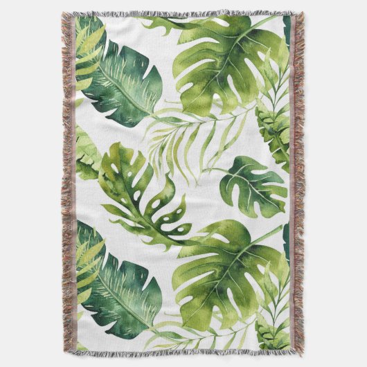  Tropical Leaf Throw Blanket Deken (Voorkant Verticaal)