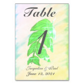 Tropical Leaf Waterverf Trouwtafel No. Kaarten (Achterkant)