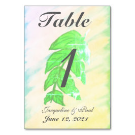Tropical Leaf Waterverf Trouwtafel No. Kaarten