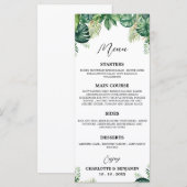 Tropical Leaf Wedding Buffet Menu (Voorkant / Achterkant)