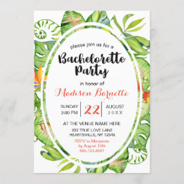 Tropical Leaf Wreath Bachelorette Party uitnodigin Kaart