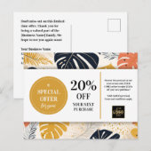 Tropical Leaves Abstracte Coupon Korting Briefkaart (Voorkant / Achterkant)