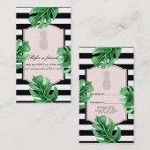 Tropical Leaves & Ananas Elegant Verwijs een vrien Aanbevelingskaartje (Voorkant / Achterkant)