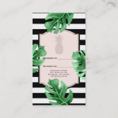 Tropical Leaves & Ananas Elegant Verwijs een vrien Aanbevelingskaartje (Achterkant)