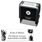 Tropical Leaves Ananas Retouradres Zelfinktende Stempel (In situ)