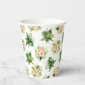 Tropical Leaves-Baby shower Papieren Bekers (Achterkant)